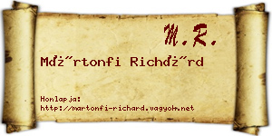 Mártonfi Richárd névjegykártya
