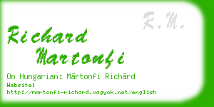 richard martonfi business card