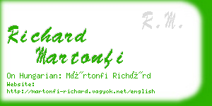 richard martonfi business card